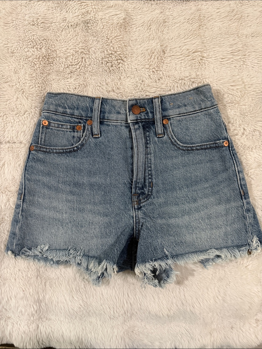 Classic High-Rise Madewell Denim Shorts - Light Blue
